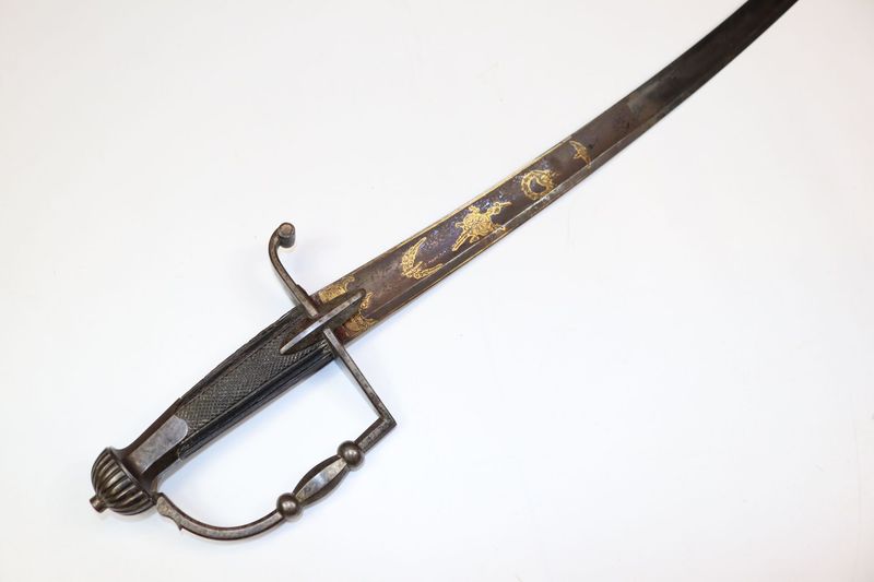 Napoleonic French Officer's Blue & Gilt Bladed Sabre by Schimelbusch