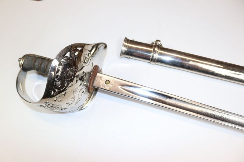 Edwardian 1897 Pattern Infantry Officer's Sword with both scabbards