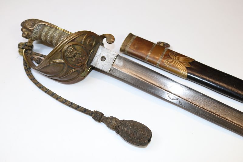 Broad-Bladed Victorian Royal Navy Officer's Sword by Seagrove/Pillin