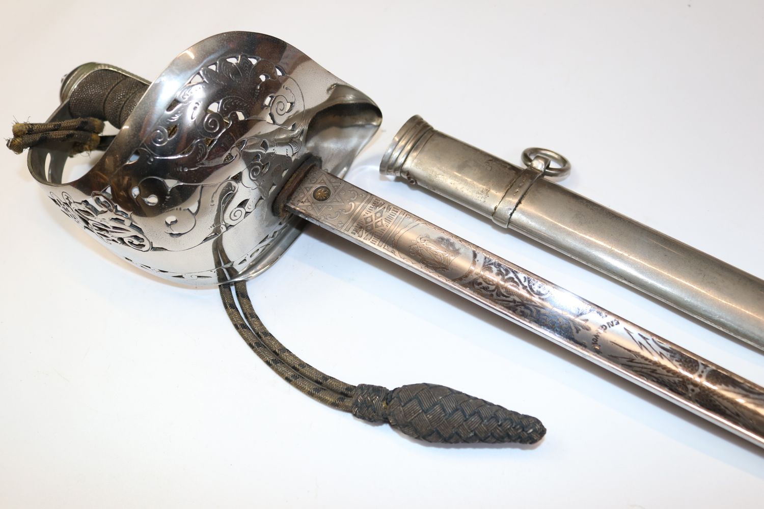 2nd Gloucester Engineer Volunteers Officer's Sword with Initials by Pillin