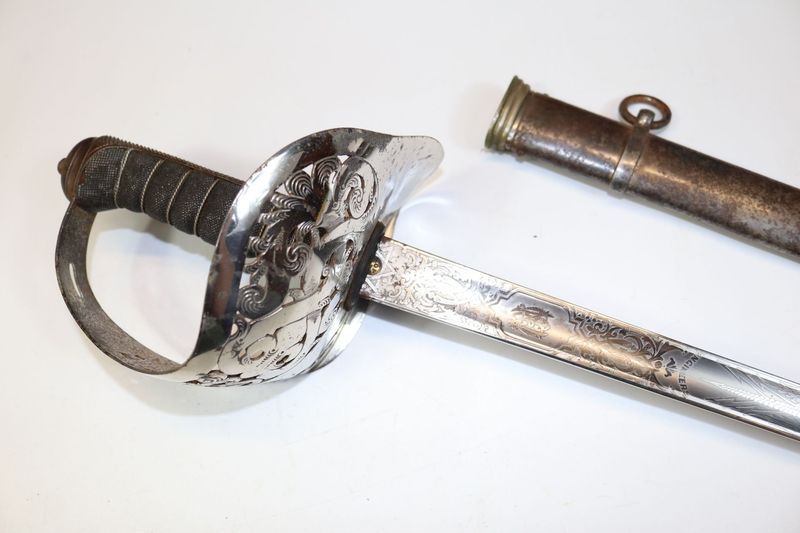 Late-Victorian 1897 Pattern Royal Engineer's Sword with Officer's Initials by Pillin
