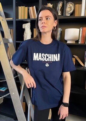 Футболка: «Maschina Fashion», темно-синяя