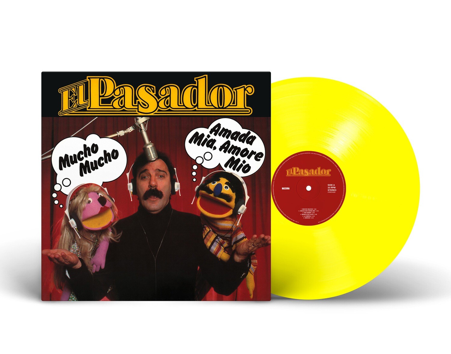 LP: El Pasador — «Amada Mia Amore Mio» (1978/2023) [Limited Solid Yellow Vinyl]