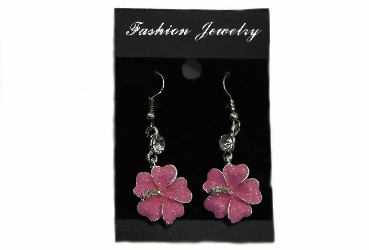 Hand Painted Island Hibiscus Wire Loop Earring