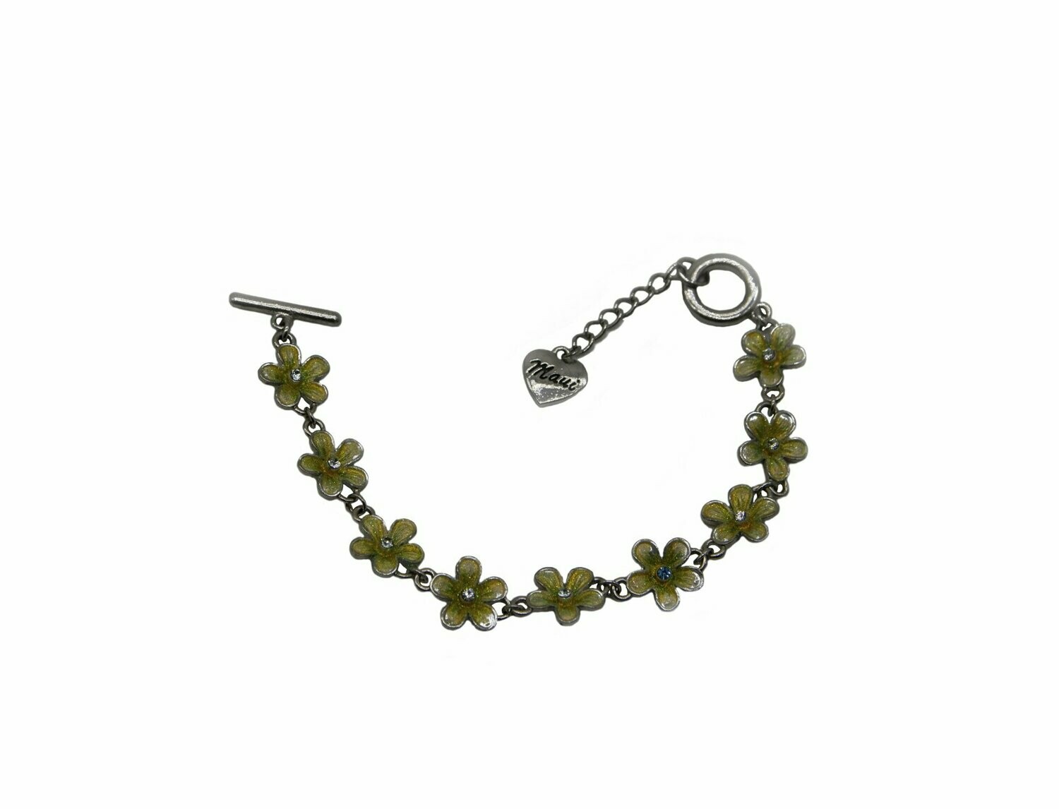 Hand Painted Plumeria Bracelet