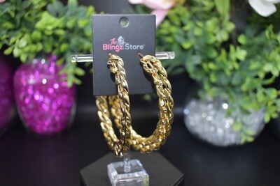 Large Chain Hoops - Gold