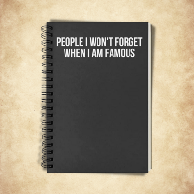 People I Won't Forget | Notebook