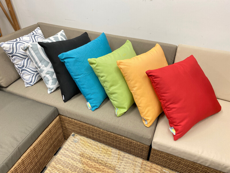 114" x 89" L Shape Aluminum Frame with Tan Wicker Outdoor Sectional Couch