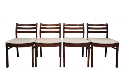 Set of 4 Mid Century Afromosia Teak Chairs