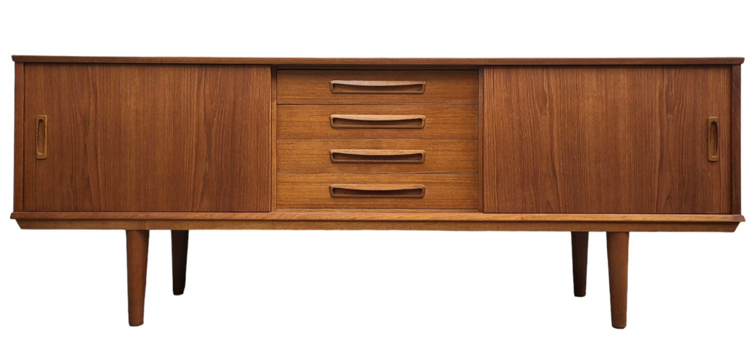 Danish Mid Century Teak Long Credenza