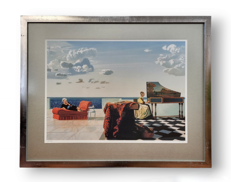 Large Framed Imaginary Realism Print by Dutch Artist Bas Sebus