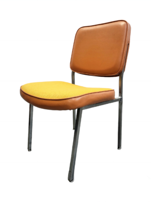 Orange and Yellow Metal Occasional Chair