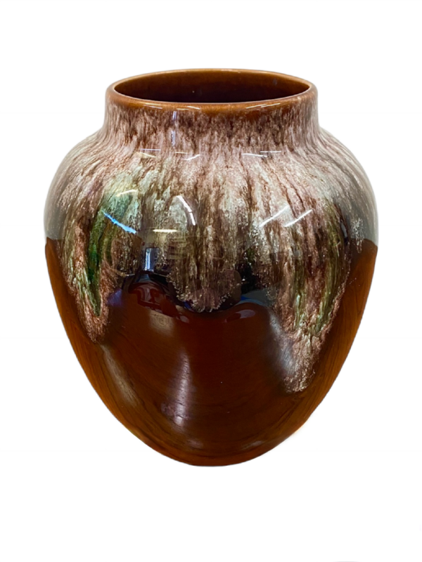 Vintage Brown Drip Glaze Ceramic Vase