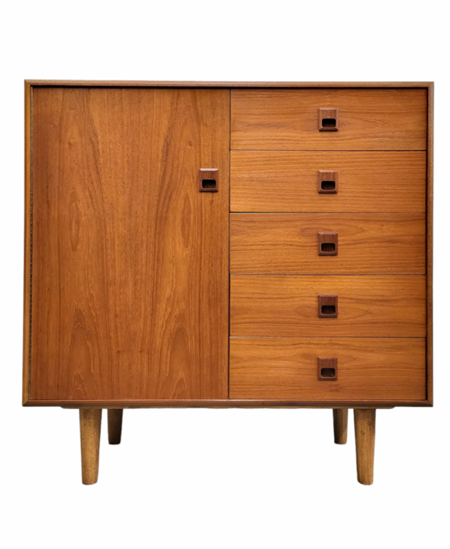 Mid Century Teak Armoire Dresser