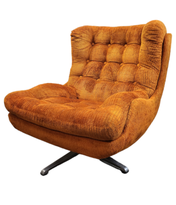 Big and Comfy Orange Mid Century Lounge Sofa Armchair