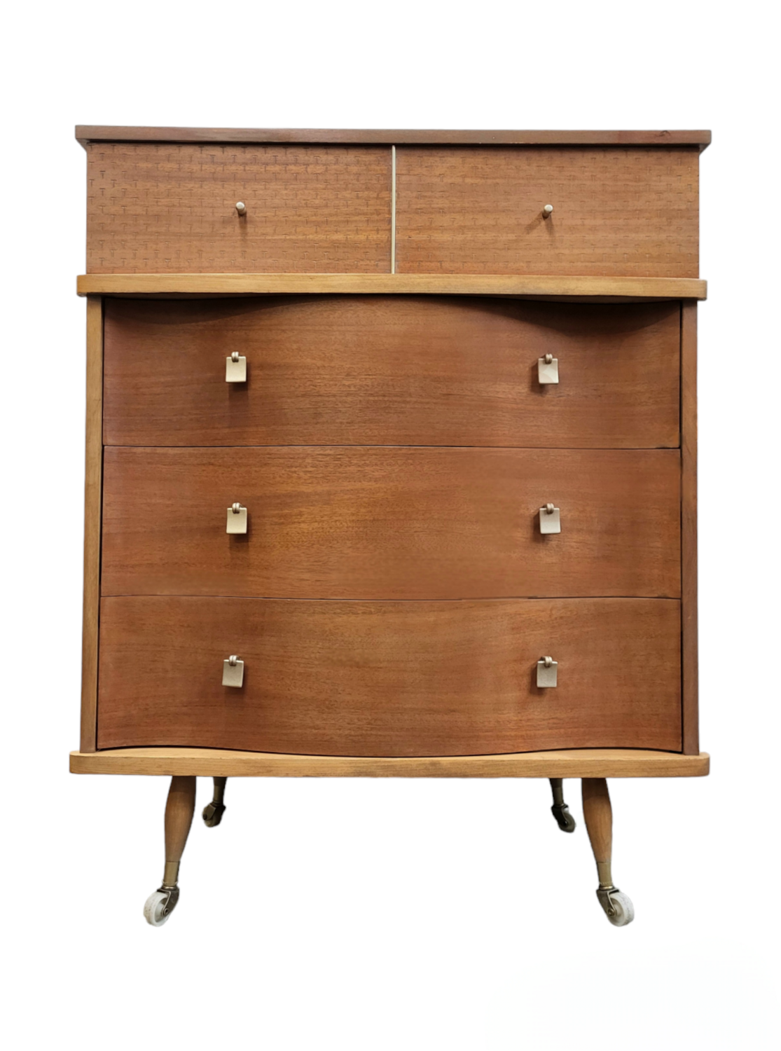 Mid Century Mahogany Tallboy Dresser by Kroehler