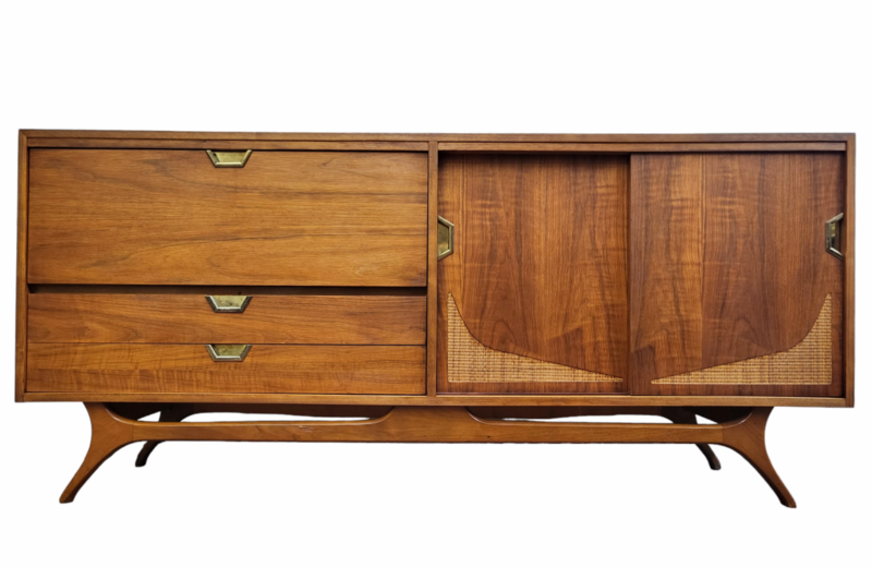 Mid Century Walnut Sideboard with Liquor Tray