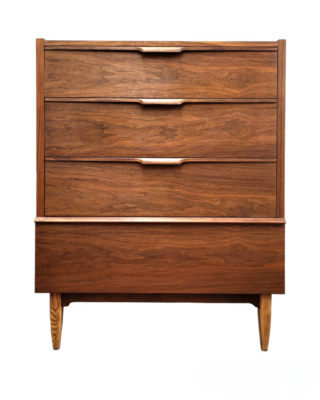 Mid Century Walnut Tallboy Dresser by Haddon Hall