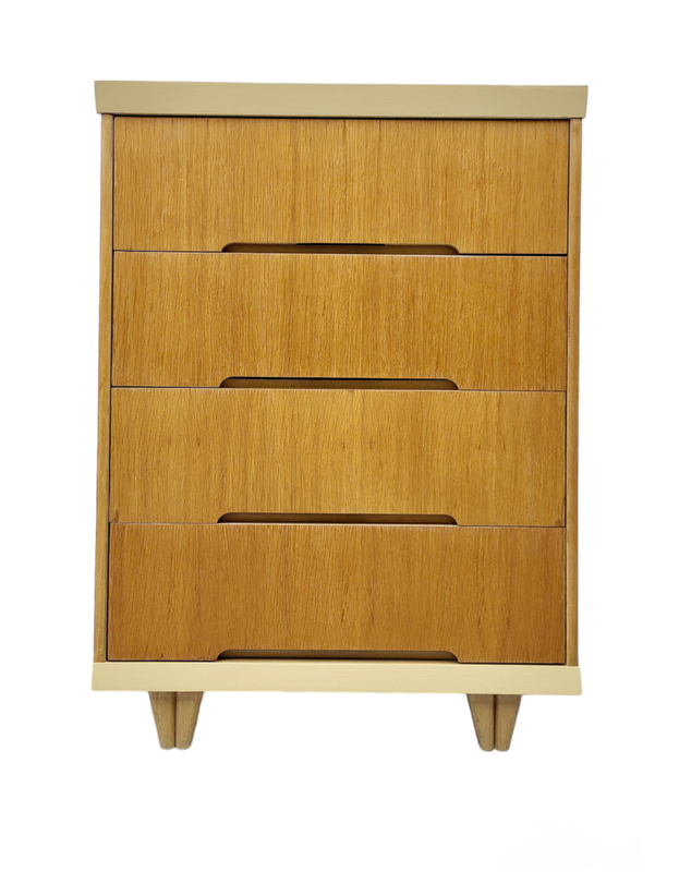 Mid Century Oak Tallboy Dresser