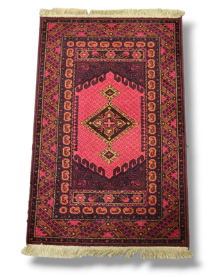 Hot Pink Vintage Wool Rug by Carpets of Worth England