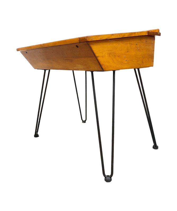 Vintage Children&#39;s Solid Wood Art and Craft Table/Desk with Storage