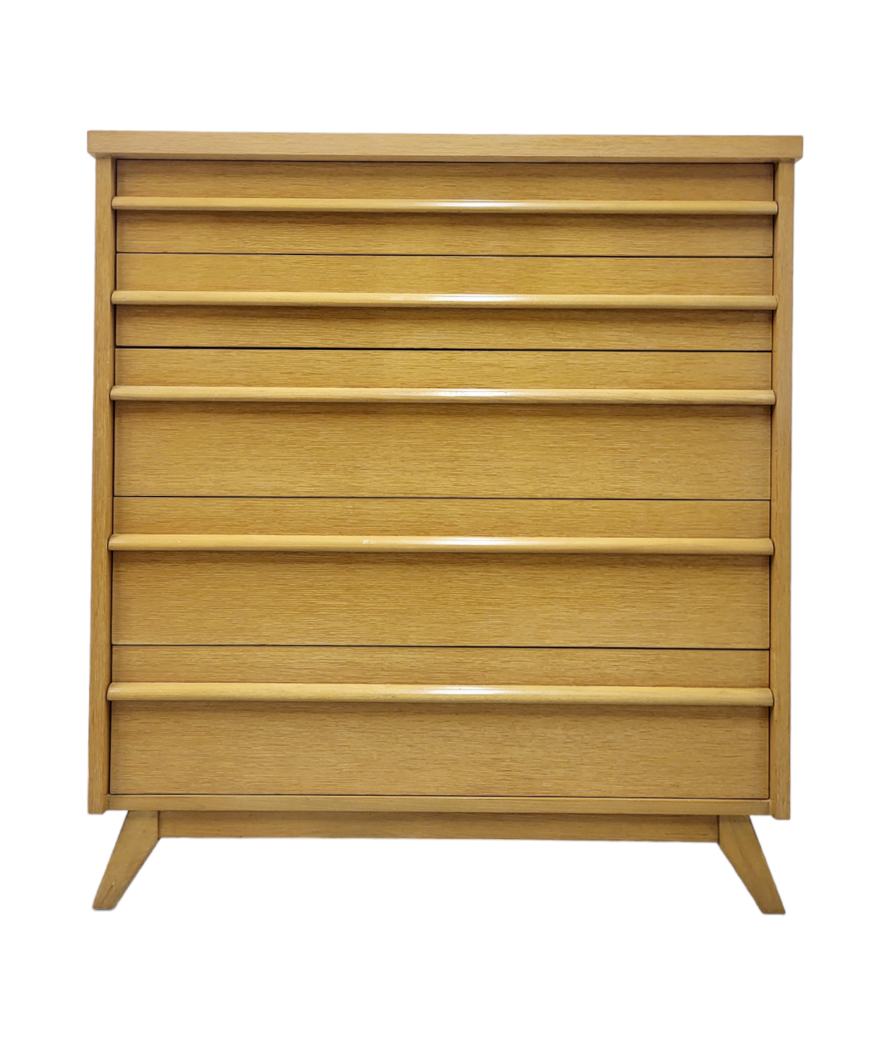 Mid Century Oak Solid Wood Tallboy Dresser by Gibbard