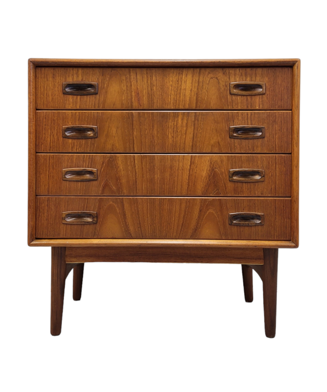 Danish Mid Century Teak and Rosewood Chest of Drawers Dresser By Arne Hovmand-Olsen
