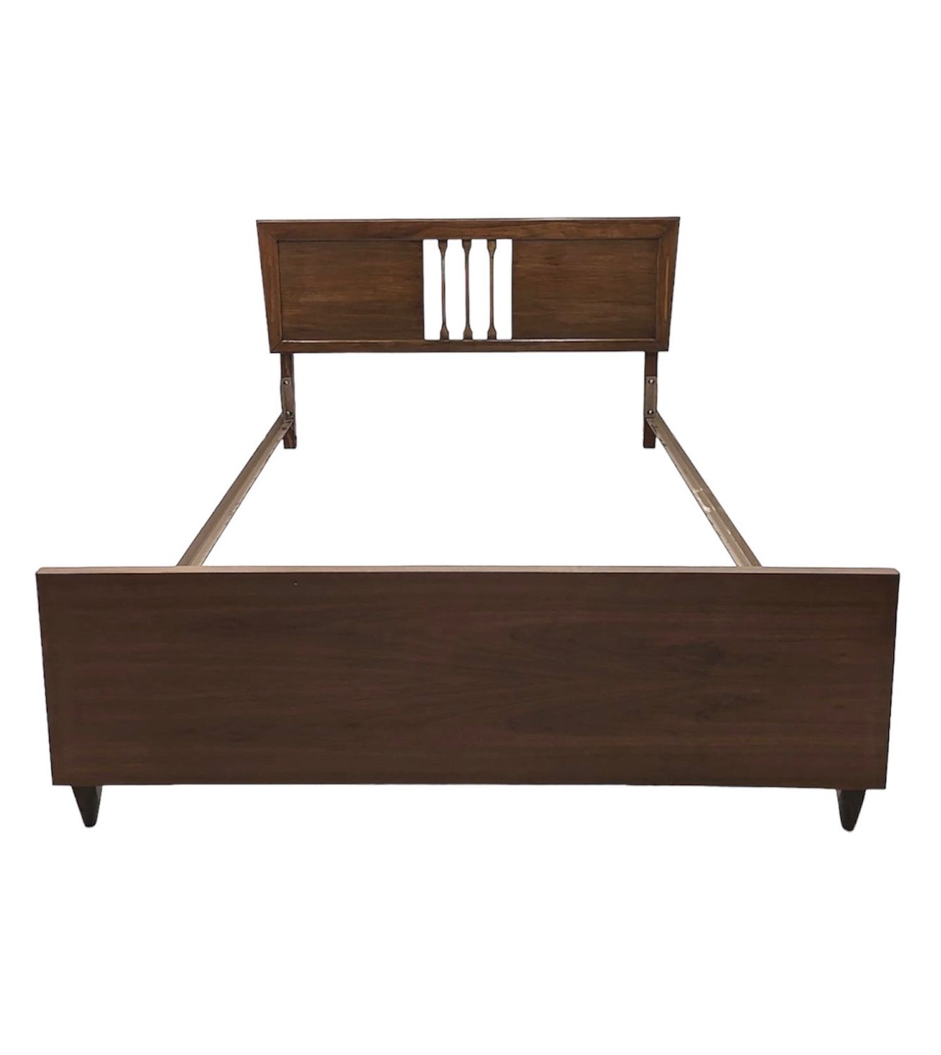 Mid Century Walnut Bed Frame for Full Size Bed
