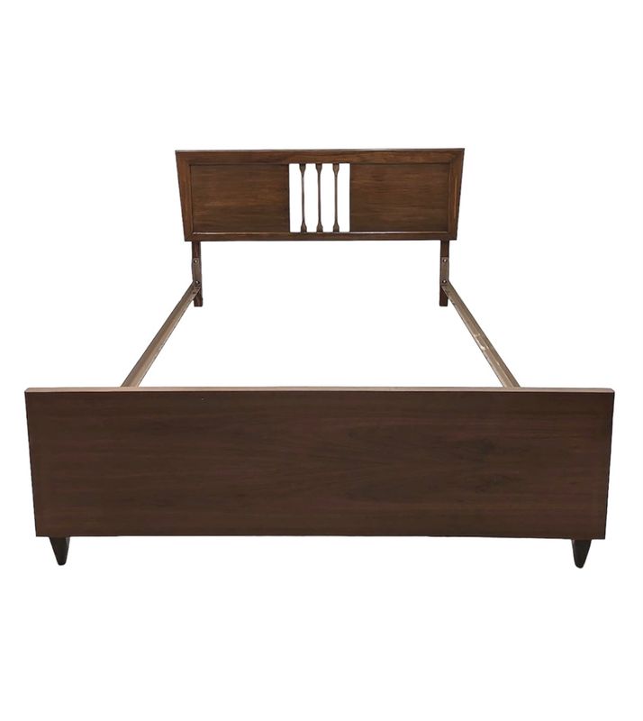 Mid Century Walnut Bed Frame for Full Size Bed