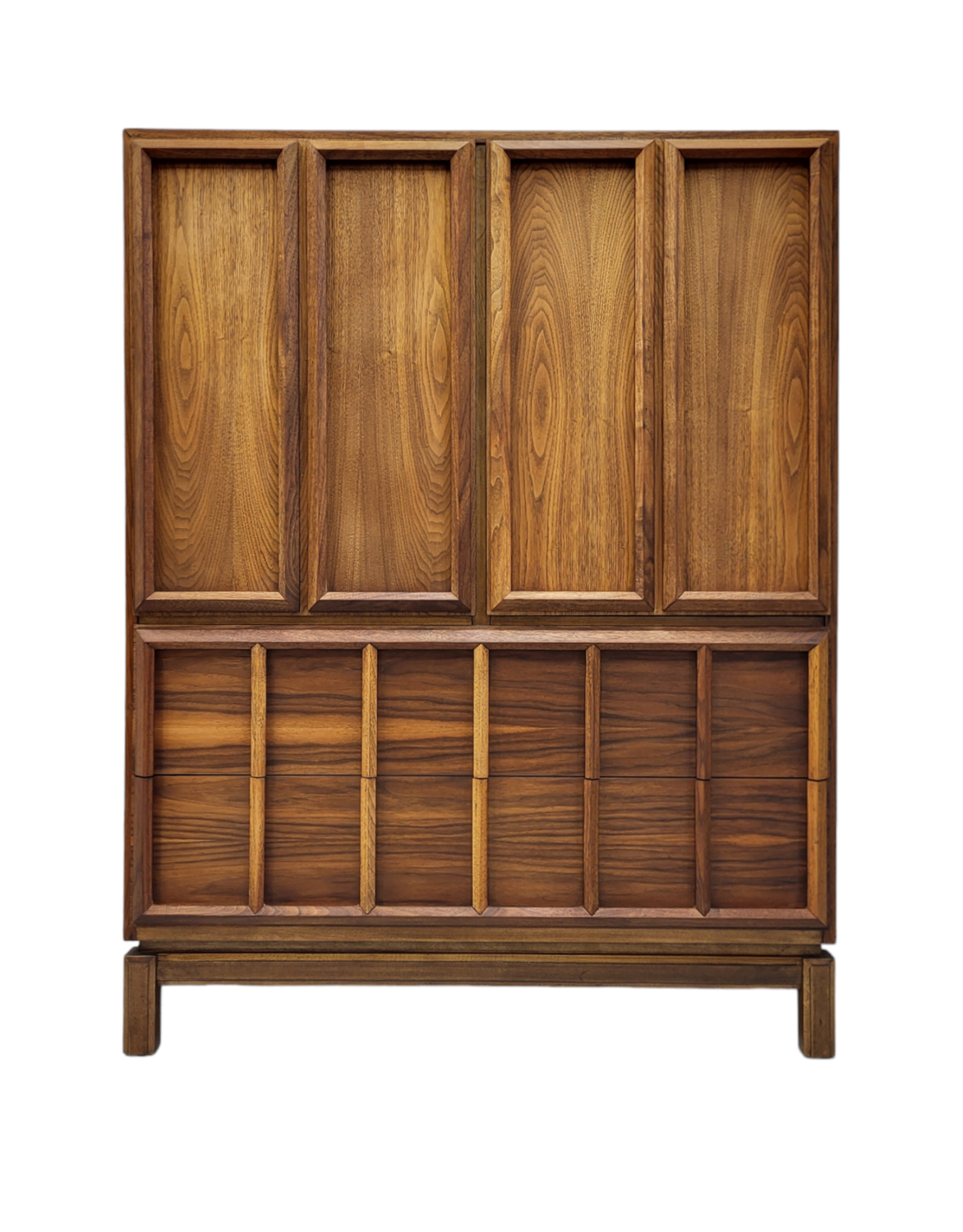 Mid Century Walnut Armoire / Tallboy Dresser by HPL