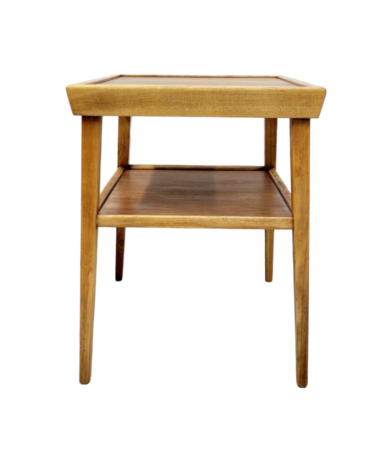 Mid Century Walnut and Maple Side Table / Tea Table