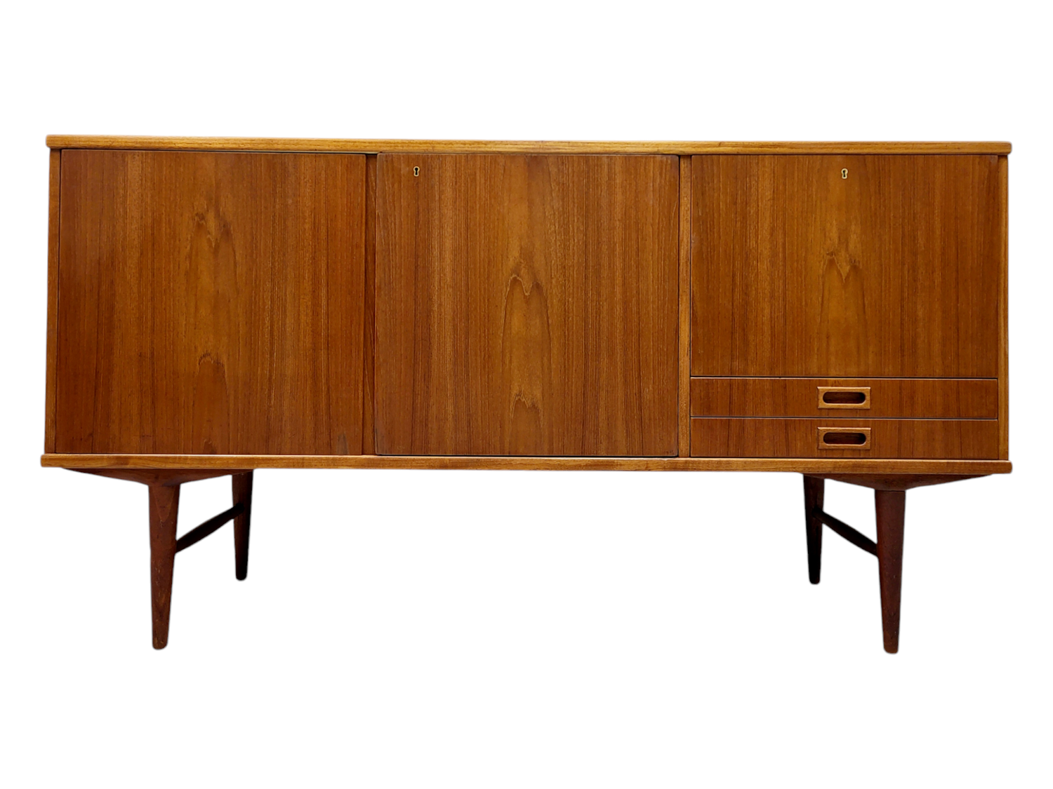Teak Credenza with Bar Cabinet