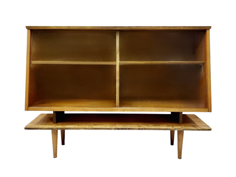 Mid Century Walnut Display Cabinet