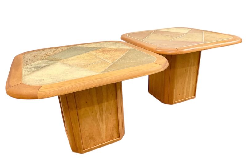 Vintage South African Paul Kingma Style Brutalist Stone Top End Table (price per)