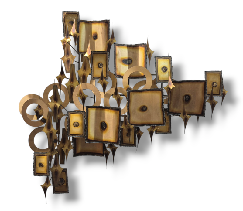 Mid Century Brutalist Copper Wall Art