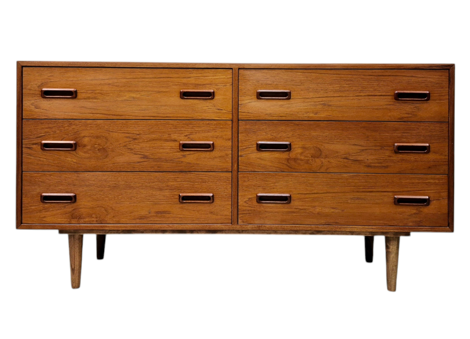 Mid Century Teak Six Drawer Dresser