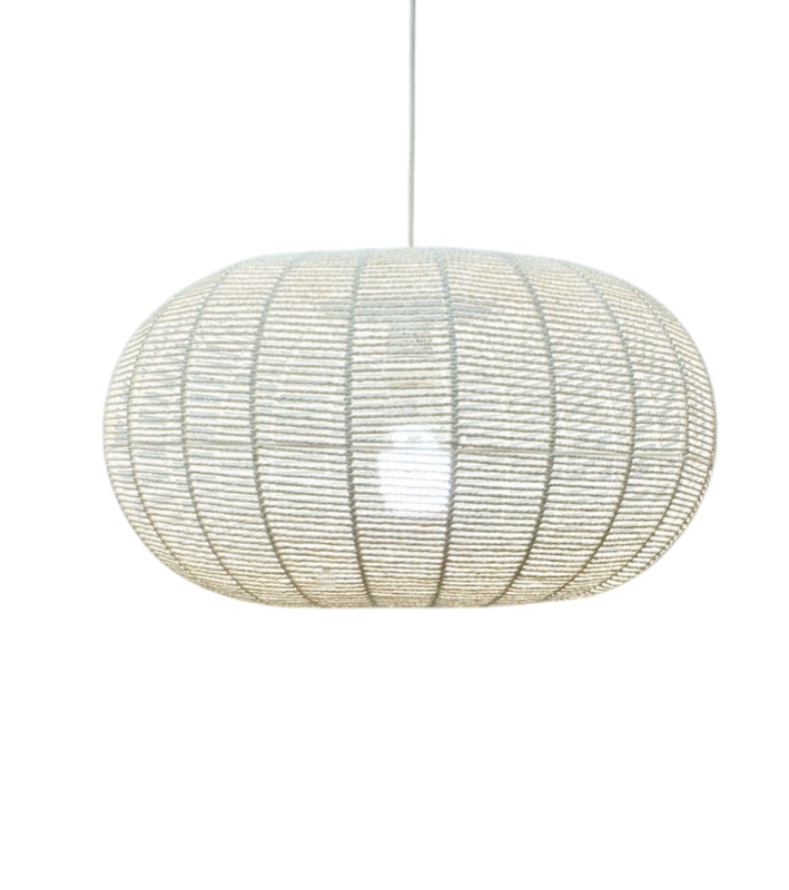 Vintage Ivory Woven Rope Pendant Light