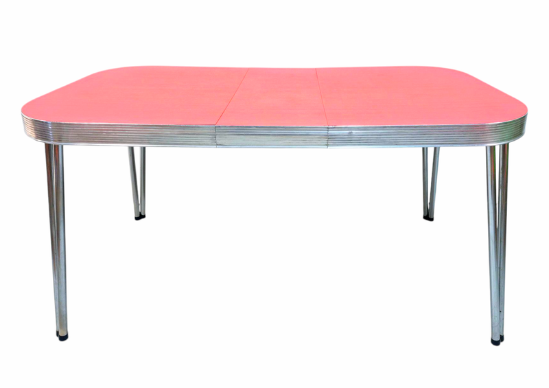 Vintage Coral Red Formica Dining Table