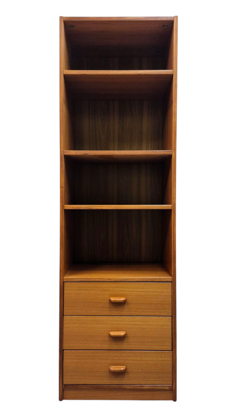 Mid Century Teak Bookcase with Drawers by Jesper Denmark