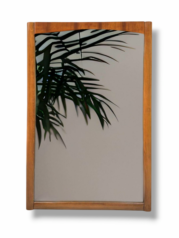 Mid Century Cherry Wood Frame Mirror