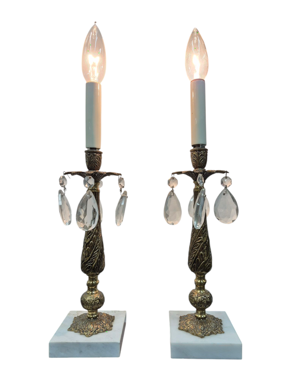 Pair of Vintage Hollywood Regency Candlestick Lamps