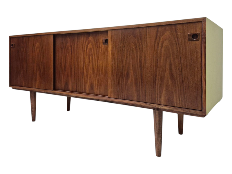 Mid Century Rosewood Credenza with Pistachio Green Top and Sides