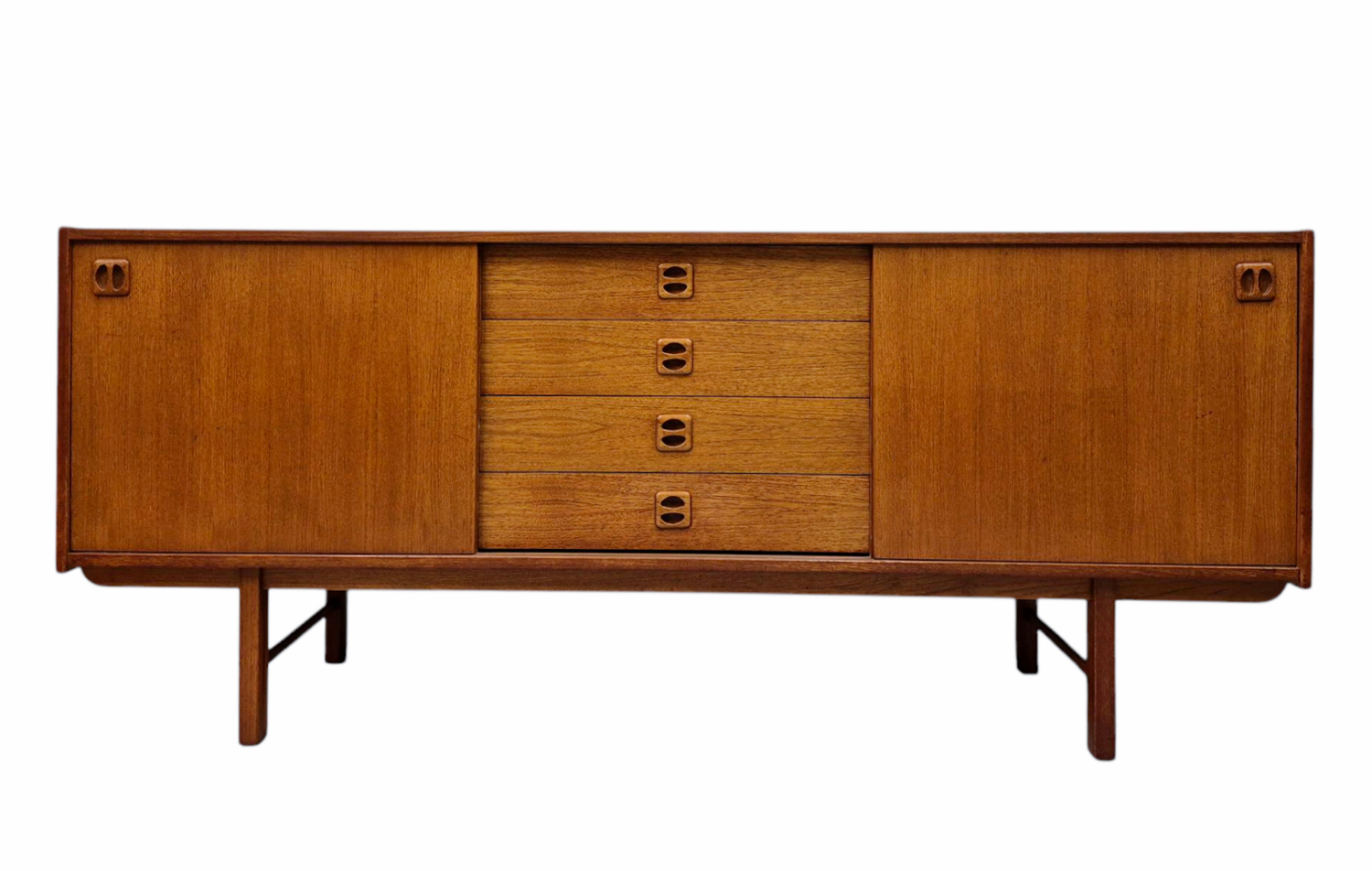 Mid Century Teak Credenza with Four Drawers
