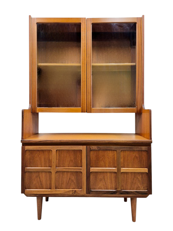 Mid Century Teak Hutch Cabinet by Nathan Furniture