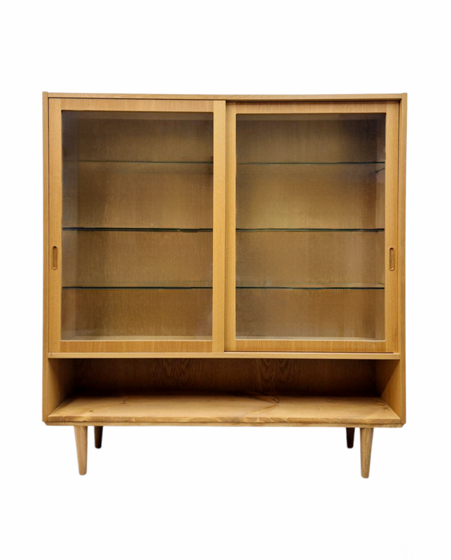 Danish Mid Century Oak Display Cabinet and Bookcase by Poul Hundevad