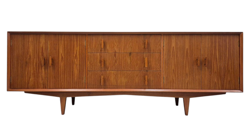 77" Long Mid Century Teak Credenza