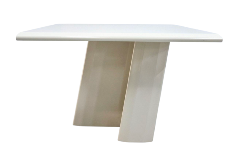 Post Modern Creamy White Lacquer Coffee Table