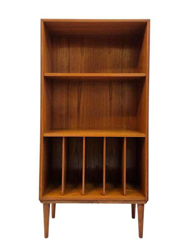 Small Danish Mid Century Teak Cabinet with Record Slots