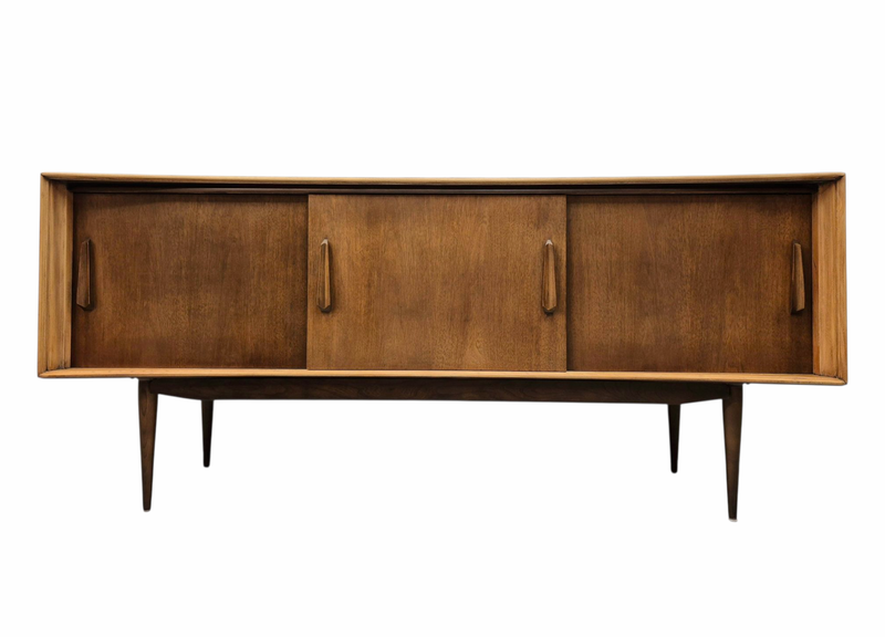 Mid Century Walnut and Elm Sideboard Credenza by Deilcraft