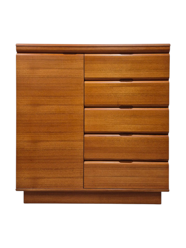 90s Postmodern Teak Gentleman's Chest Dresser by Sun Cabinet Co.